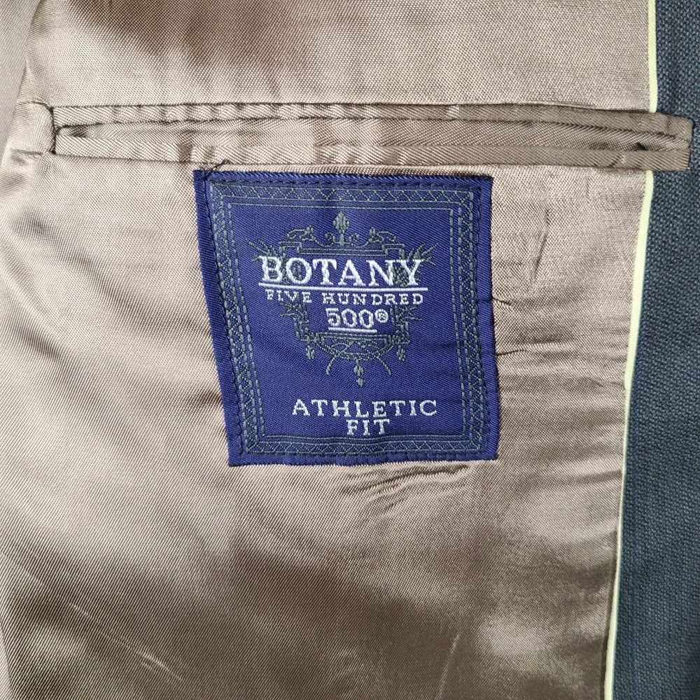 Botany 500 Jacket Mens 44L Gray Striped Athletic Fit Blazer 2 Button‎ USA Made